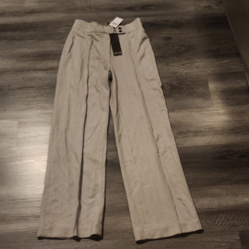 Truth By Republic Black and White Striped Pants